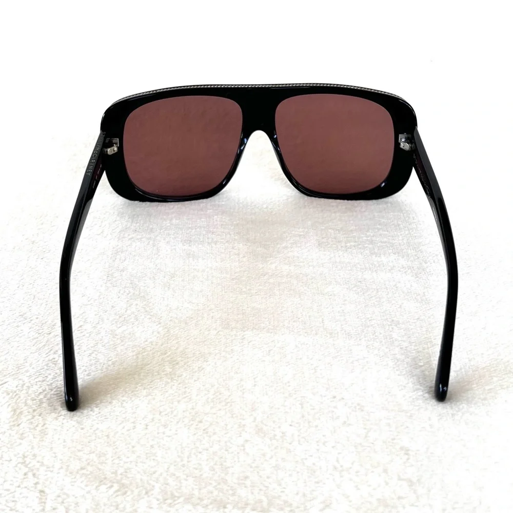 Stella McCartney Silver Chain Trimmed Mirrored Sunglasses